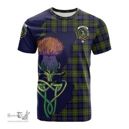 Scottish MacLaren Modern Clan Tartan with Thistle and Scotland Map Tartan Plaid T Shirt Scottish Plaid Tartan Plaid - ScotsTee - scotstee.com