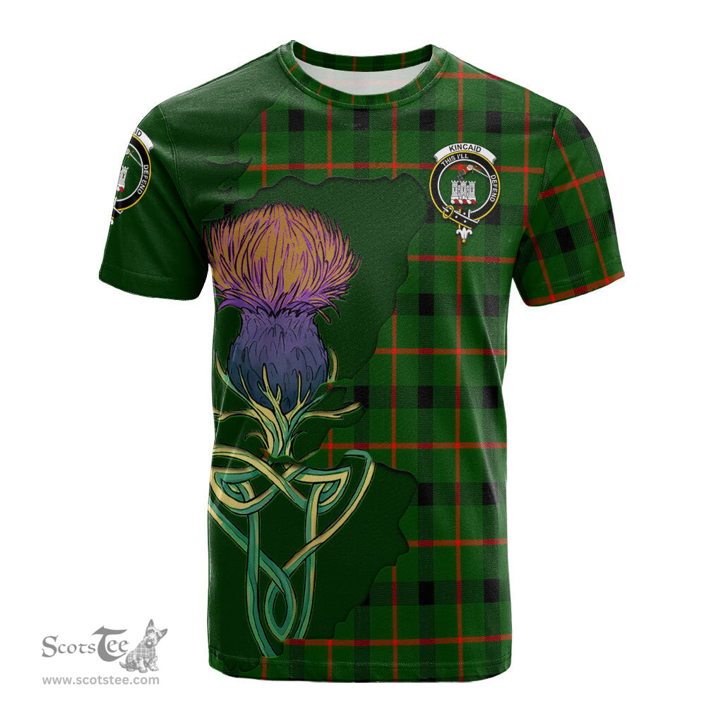 Scottish Kincaid Modern Clan Tartan with Thistle and Scotland Map Tartan Plaid T Shirt Scottish Plaid Tartan Plaid - ScotsTee - scotstee.com