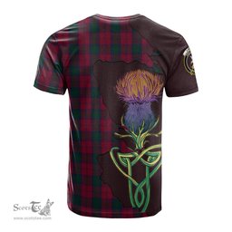 Scottish Lindsay Clan Tartan with Thistle and Scotland Map Tartan Plaid T Shirt Scottish Plaid Tartan Plaid - ScotsTee - scotstee.com