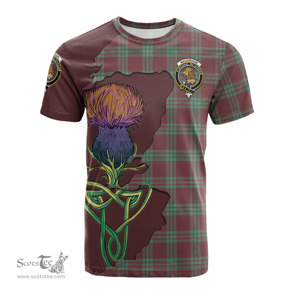 Scottish MacGregor Hunting Ancient Clan Tartan with Thistle and Scotland Map Tartan Plaid T Shirt Scottish Plaid Tartan Plaid - ScotsTee - scotstee.com