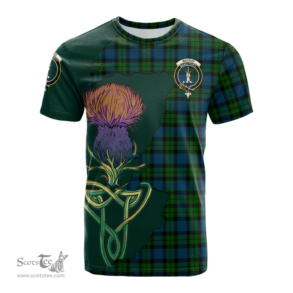 Scottish MacKay Modern Clan Tartan with Thistle and Scotland Map Tartan Plaid T Shirt Scottish Plaid Tartan Plaid - ScotsTee - scotstee.com