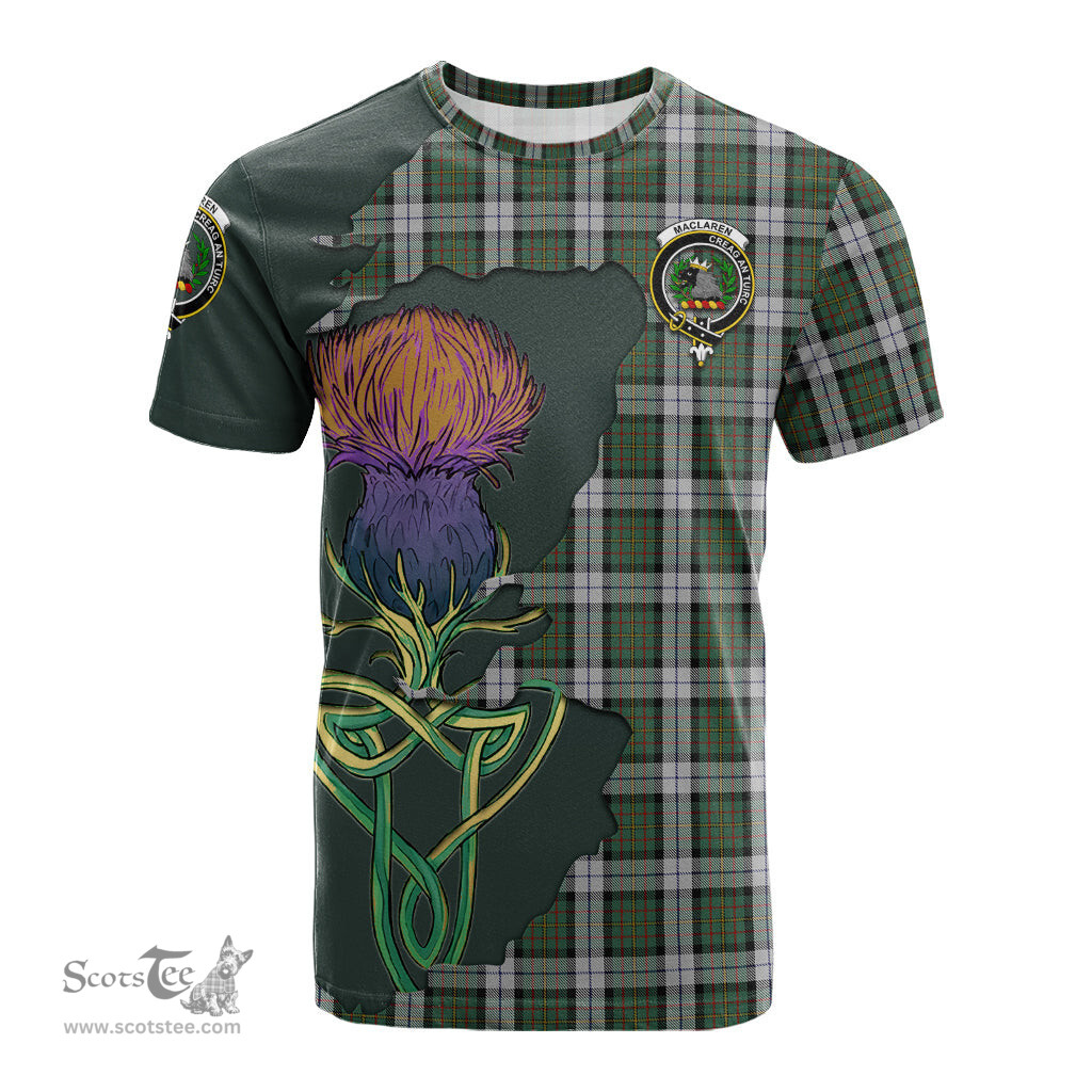 Scottish MacLaren Dress Clan Tartan with Thistle and Scotland Map Tartan Plaid T Shirt Scottish Plaid Tartan Plaid - ScotsTee - scotstee.com