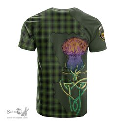 Scottish MacIver Hunting Clan Tartan with Thistle and Scotland Map Tartan Plaid T Shirt Scottish Plaid Tartan Plaid - ScotsTee - scotstee.com
