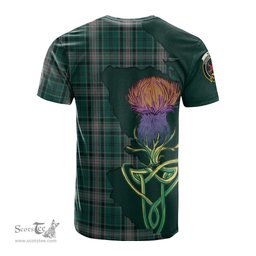Scottish Kelly of Sleat Hunting Clan Tartan with Thistle and Scotland Map Tartan Plaid T Shirt Scottish Plaid Tartan Plaid - ScotsTee - scotstee.com