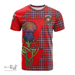 Scottish MacFarlane Modern Clan Tartan with Thistle and Scotland Map Tartan Plaid T Shirt Scottish Plaid Tartan Plaid - ScotsTee - scotstee.com