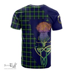 Scottish Lamont Modern Clan Tartan with Thistle and Scotland Map Tartan Plaid T Shirt Scottish Plaid Tartan Plaid - ScotsTee - scotstee.com