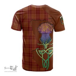 Scottish Hamilton Red Clan Tartan with Thistle and Scotland Map Tartan Plaid T Shirt Scottish Plaid Tartan Plaid - ScotsTee - scotstee.com