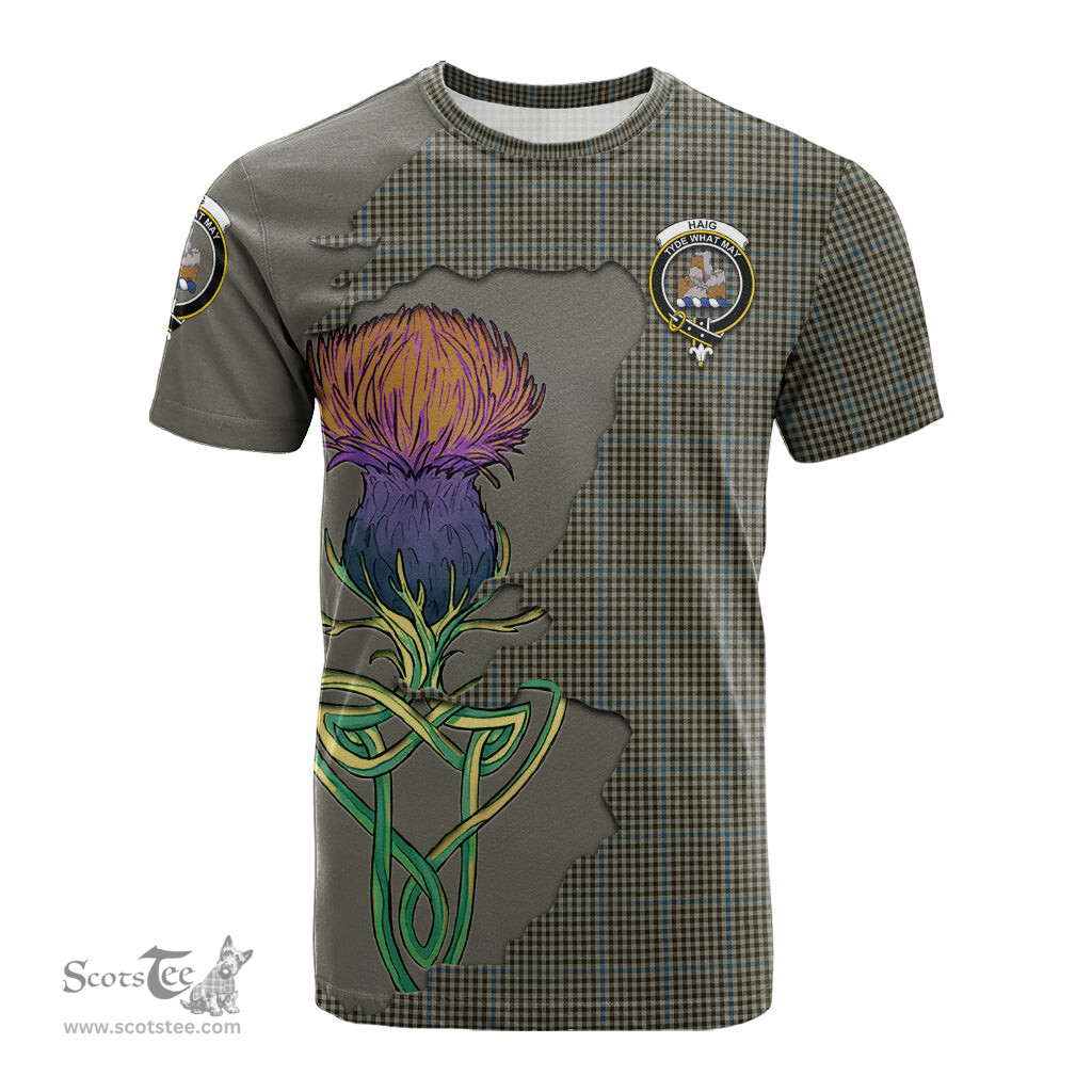 Scottish Haig Clan Tartan with Thistle and Scotland Map Tartan Plaid T Shirt Scottish Plaid Tartan Plaid - ScotsTee - scotstee.com