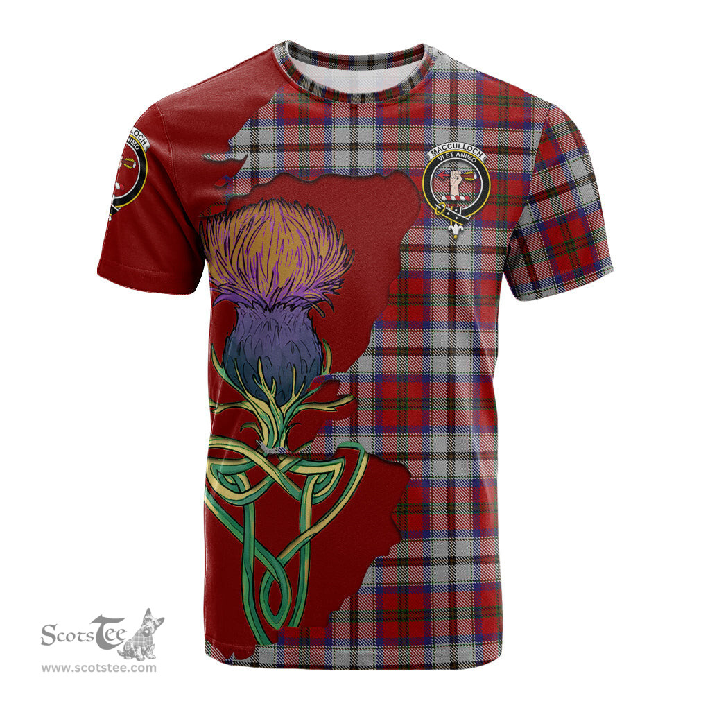 Scottish MacCulloch Dress Clan Tartan with Thistle and Scotland Map Tartan Plaid T Shirt Scottish Plaid Tartan Plaid - ScotsTee - scotstee.com