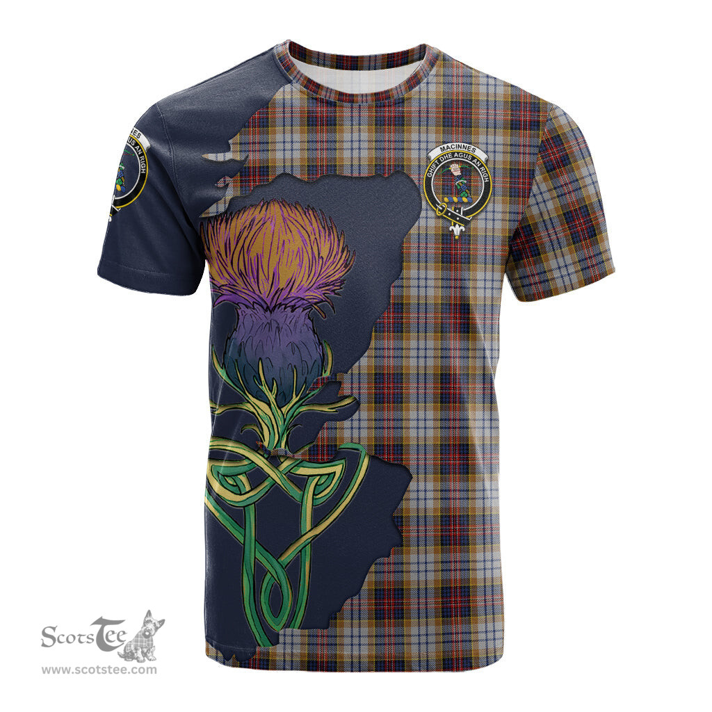 Scottish MacInnes Ancient Hunting Clan Tartan with Thistle and Scotland Map Tartan Plaid T Shirt Scottish Plaid Tartan Plaid - ScotsTee - scotstee.com