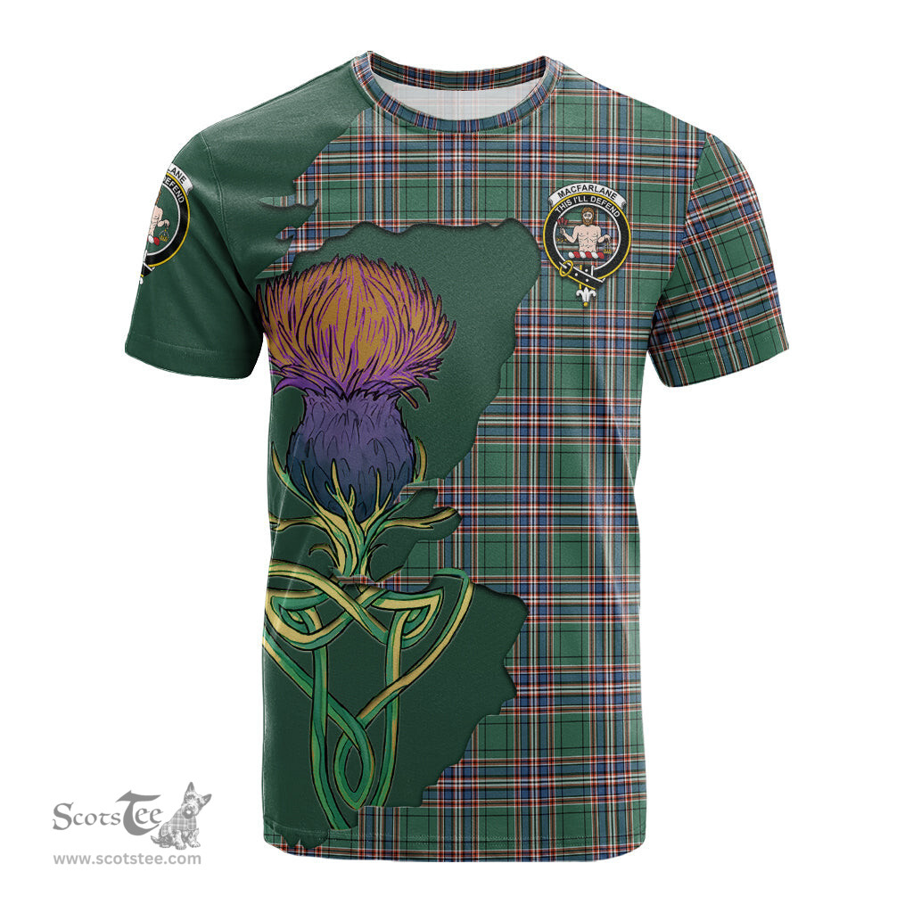Scottish MacFarlane Hunting Ancient Clan Tartan with Thistle and Scotland Map Tartan Plaid T Shirt Scottish Plaid Tartan Plaid - ScotsTee - scotstee.com