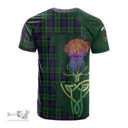 Scottish Leslie Hunting Clan Tartan with Thistle and Scotland Map Tartan Plaid T Shirt Scottish Plaid Tartan Plaid - ScotsTee - scotstee.com