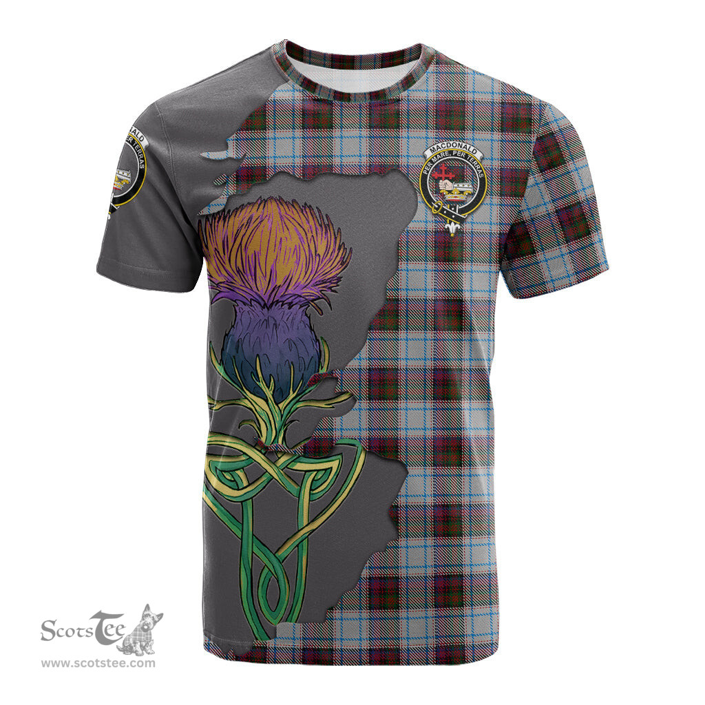 Scottish MacDonald Dress Ancient Clan Tartan with Thistle and Scotland Map Tartan Plaid T Shirt Scottish Plaid Tartan Plaid - ScotsTee - scotstee.com