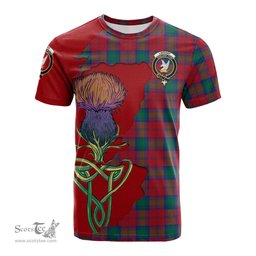 Scottish Lindsay Modern Clan Tartan with Thistle and Scotland Map Tartan Plaid T Shirt Scottish Plaid Tartan Plaid - ScotsTee - scotstee.com