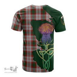 Scottish Lindsay Dress Red Clan Tartan with Thistle and Scotland Map Tartan Plaid T Shirt Scottish Plaid Tartan Plaid - ScotsTee - scotstee.com