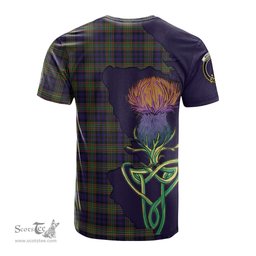 Scottish MacLellan Clan Tartan with Thistle and Scotland Map Tartan Plaid T Shirt Scottish Plaid Tartan Plaid - ScotsTee - scotstee.com