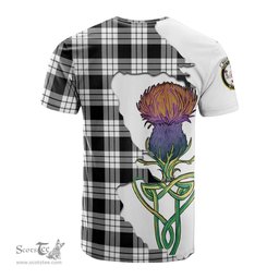 Scottish MacFarlane Black White Clan Tartan with Thistle and Scotland Map Tartan Plaid T Shirt Scottish Plaid Tartan Plaid - ScotsTee - scotstee.com