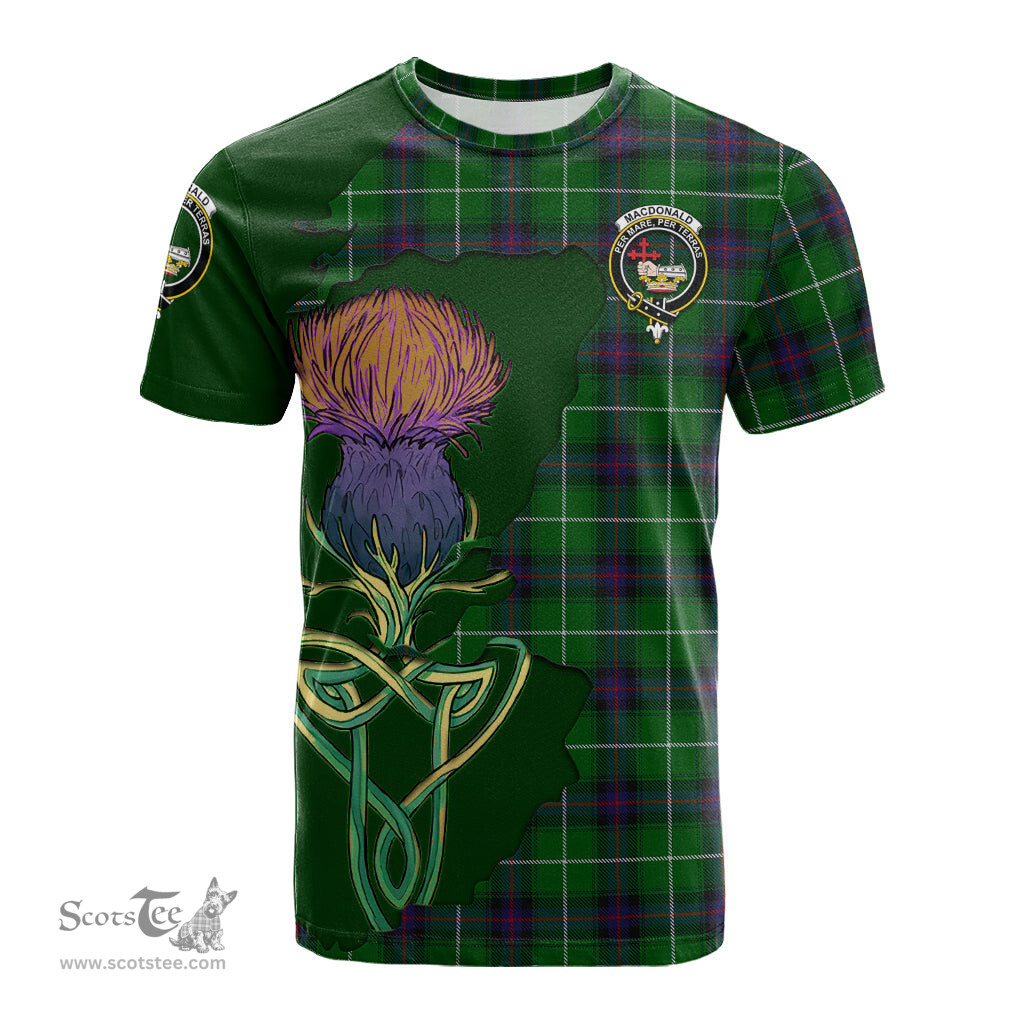 Scottish MacDonald of The Isles Clan Tartan with Thistle and Scotland Map Tartan Plaid T Shirt Scottish Plaid Tartan Plaid - ScotsTee - scotstee.com