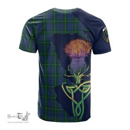 Scottish Hamilton Hunting Clan Tartan with Thistle and Scotland Map Tartan Plaid T Shirt Scottish Plaid Tartan Plaid - ScotsTee - scotstee.com