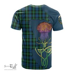 Scottish Lyon Clan Tartan with Thistle and Scotland Map Tartan Plaid T Shirt Scottish Plaid Tartan Plaid - ScotsTee - scotstee.com