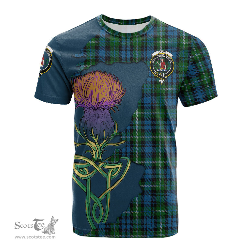 Scottish Lyon Clan Tartan with Thistle and Scotland Map Tartan Plaid T Shirt Scottish Plaid Tartan Plaid - ScotsTee - scotstee.com