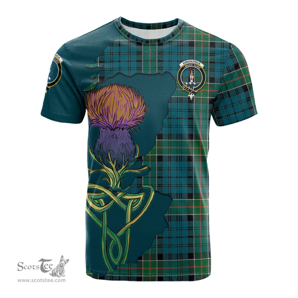 Scottish Kirkpatrick Clan Tartan with Thistle and Scotland Map Tartan Plaid T Shirt Scottish Plaid Tartan Plaid - ScotsTee - scotstee.com
