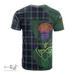 Scottish MacKenzie Hunting Green Clan Tartan with Thistle and Scotland Map Tartan Plaid T Shirt Scottish Plaid Tartan Plaid - ScotsTee - scotstee.com