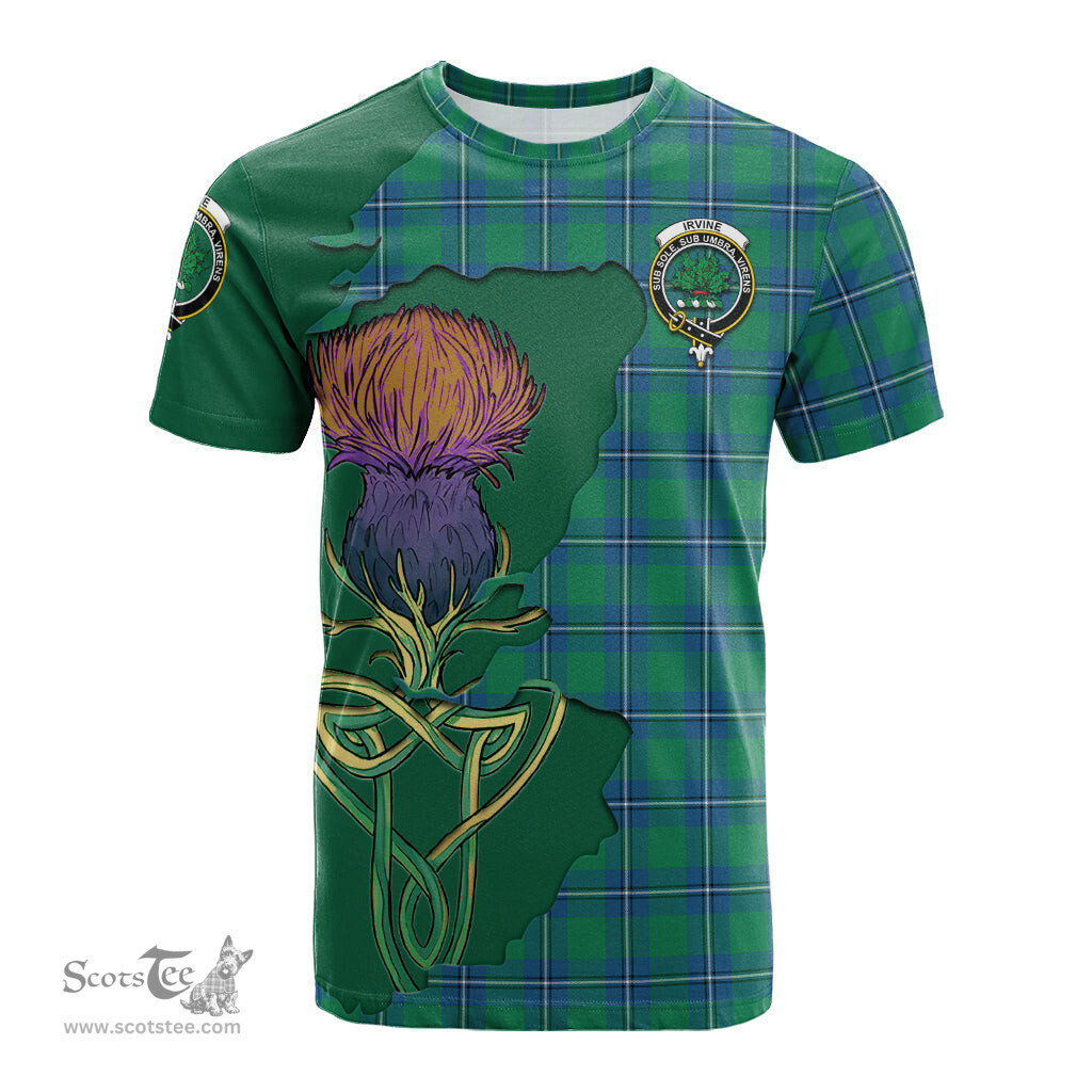 Scottish Irvine Ancient Clan Tartan with Thistle and Scotland Map Tartan Plaid T Shirt Scottish Plaid Tartan Plaid - ScotsTee - scotstee.com
