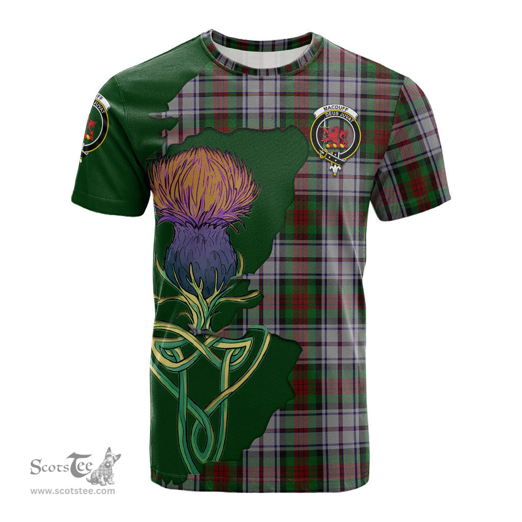 Scottish MacDuff Dress Clan Tartan with Thistle and Scotland Map Tartan Plaid T Shirt Scottish Plaid Tartan Plaid - ScotsTee - scotstee.com