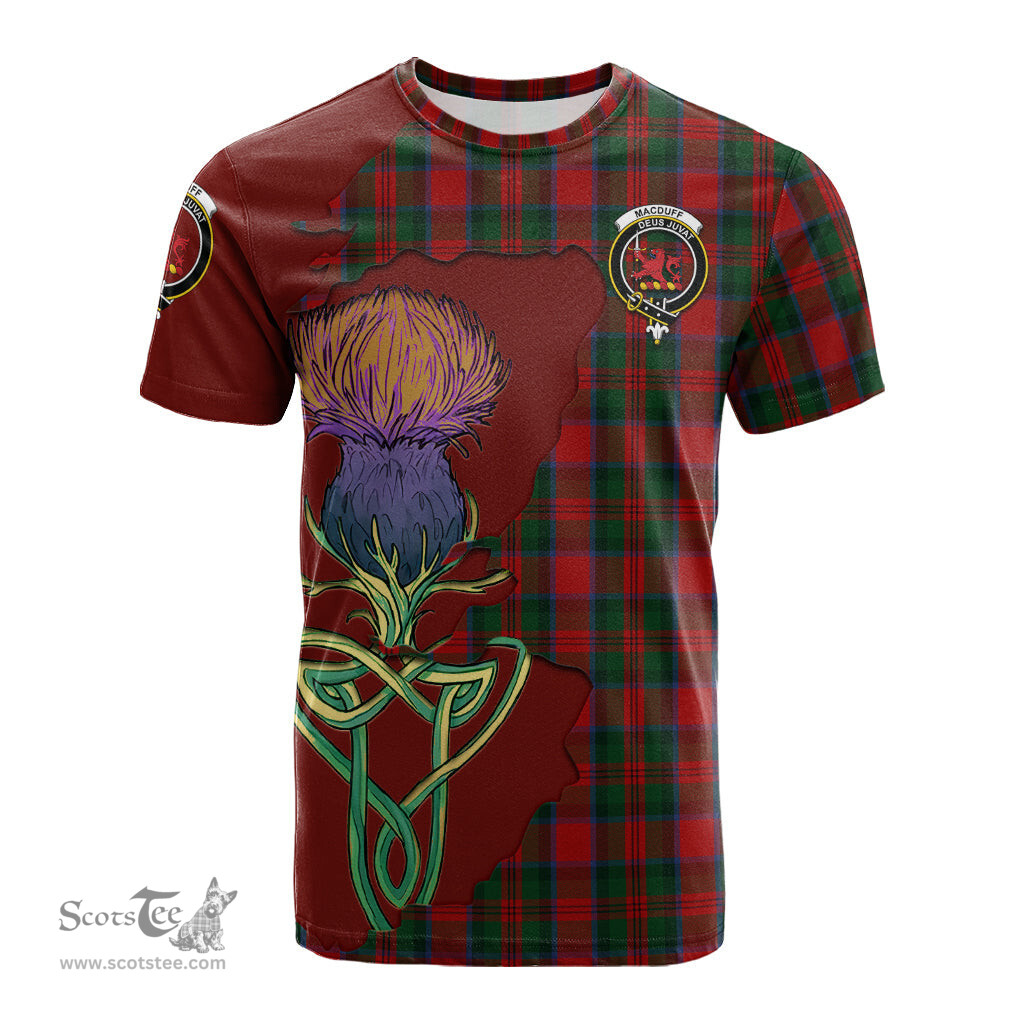 Scottish MacDuff Clan Tartan with Thistle and Scotland Map Tartan Plaid T Shirt Scottish Plaid Tartan Plaid - ScotsTee - scotstee.com