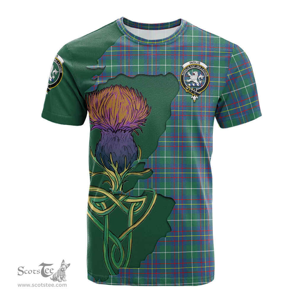 Scottish Inglis Ancient Clan Tartan with Thistle and Scotland Map Tartan Plaid T Shirt Scottish Plaid Tartan Plaid - ScotsTee - scotstee.com