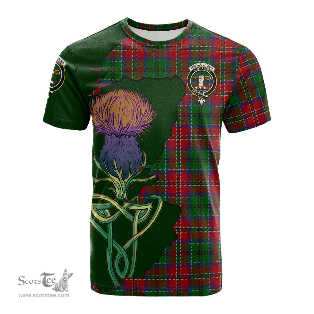 Scottish MacCulloch Clan Tartan with Thistle and Scotland Map Tartan Plaid T Shirt Scottish Plaid Tartan Plaid - ScotsTee - scotstee.com
