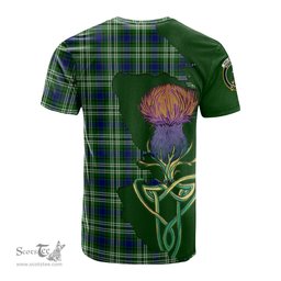 Scottish Haliburton Clan Tartan with Thistle and Scotland Map Tartan Plaid T Shirt Scottish Plaid Tartan Plaid - ScotsTee - scotstee.com