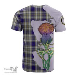 Scottish Livingston Dress Clan Tartan with Thistle and Scotland Map Tartan Plaid T Shirt Scottish Plaid Tartan Plaid - ScotsTee - scotstee.com