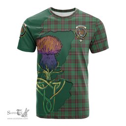 Scottish MacKinnon Hunting Ancient Clan Tartan with Thistle and Scotland Map Tartan Plaid T Shirt Scottish Plaid Tartan Plaid - ScotsTee - scotstee.com