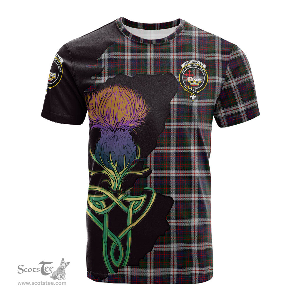 Scottish MacDonald Dress Clan Tartan with Thistle and Scotland Map Tartan Plaid T Shirt Scottish Plaid Tartan Plaid - ScotsTee - scotstee.com