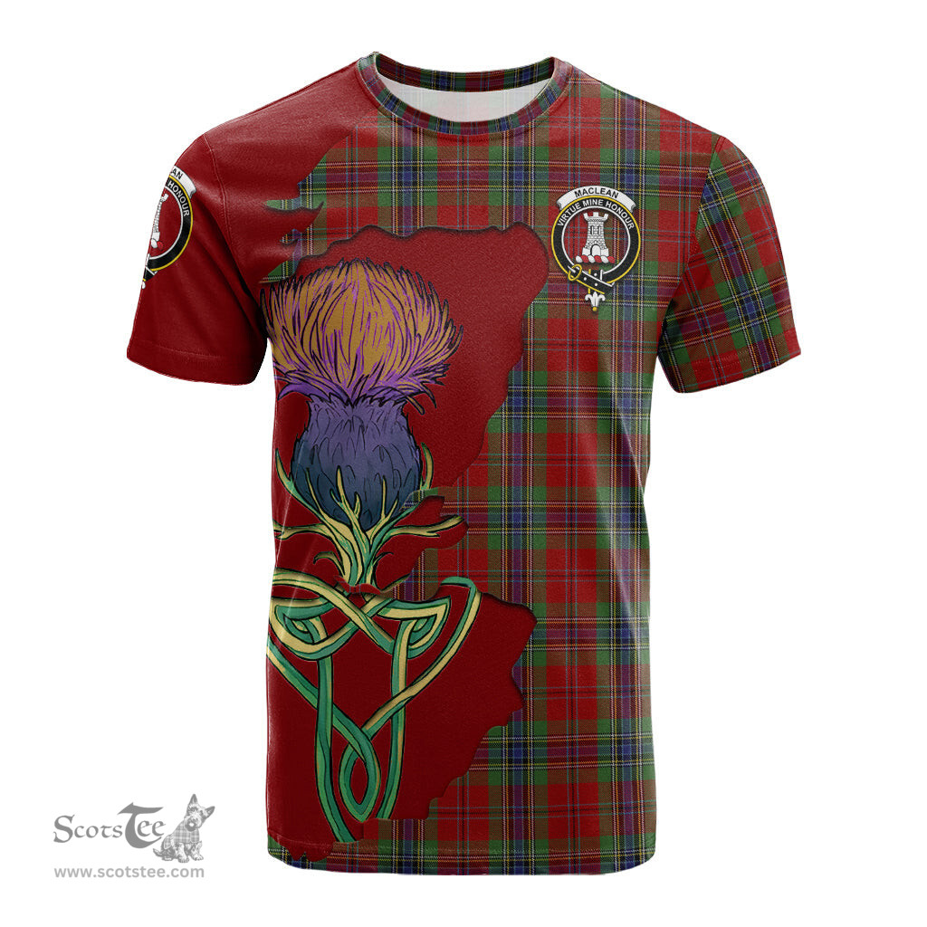 Scottish MacLean of Duart Clan Tartan with Thistle and Scotland Map Tartan Plaid T Shirt Scottish Plaid Tartan Plaid - ScotsTee - scotstee.com