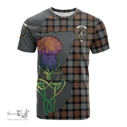Scottish Gunn Weathered Clan Tartan with Thistle and Scotland Map Tartan Plaid T Shirt Scottish Plaid Tartan Plaid - ScotsTee - scotstee.com