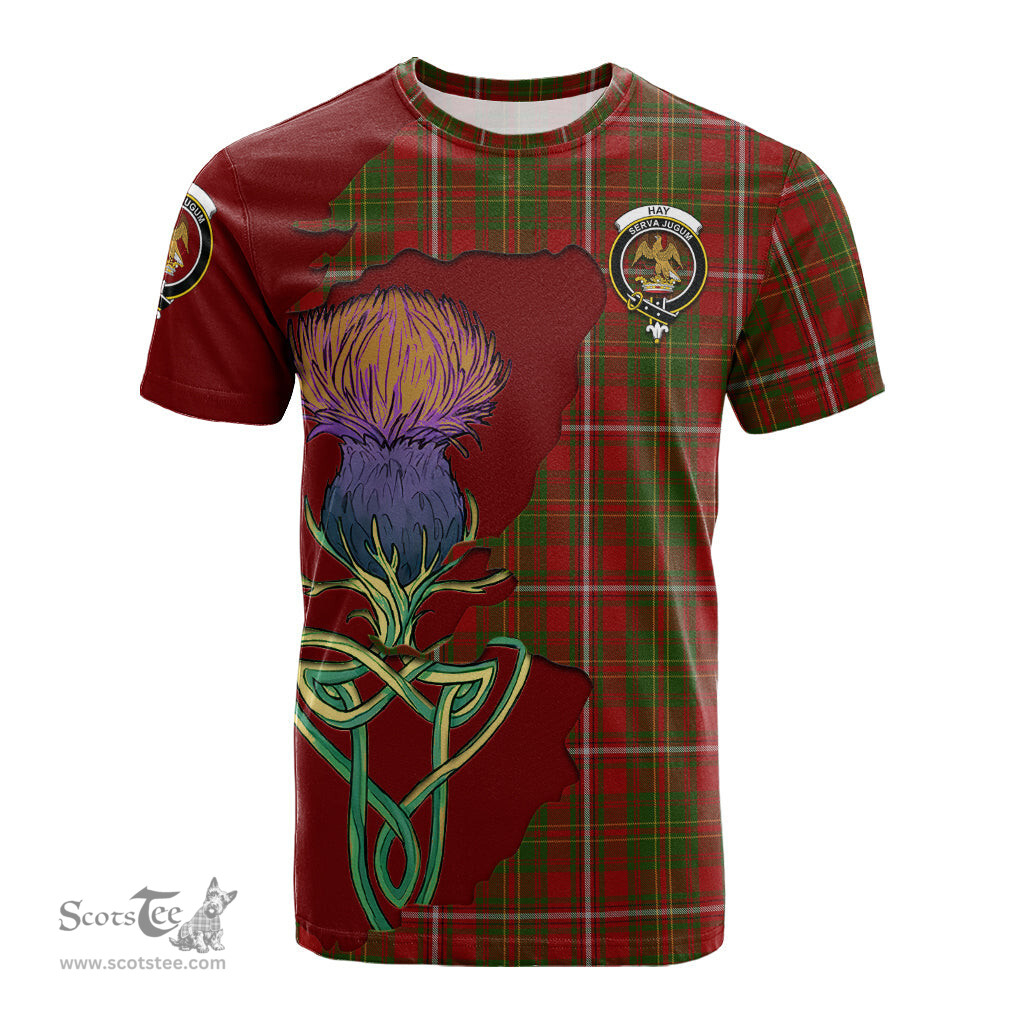 Scottish Hay Clan Tartan with Thistle and Scotland Map Tartan Plaid T Shirt Scottish Plaid Tartan Plaid - ScotsTee - scotstee.com