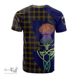 Scottish MacLellan Modern Clan Tartan with Thistle and Scotland Map Tartan Plaid T Shirt Scottish Plaid Tartan Plaid - ScotsTee - scotstee.com