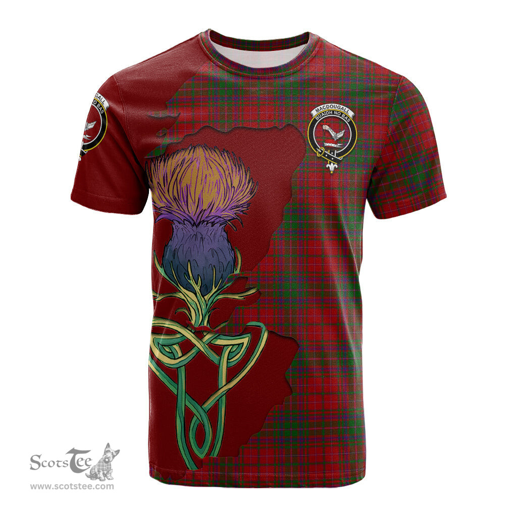 Scottish MacDougall Clan Tartan with Thistle and Scotland Map Tartan Plaid T Shirt Scottish Plaid Tartan Plaid - ScotsTee - scotstee.com