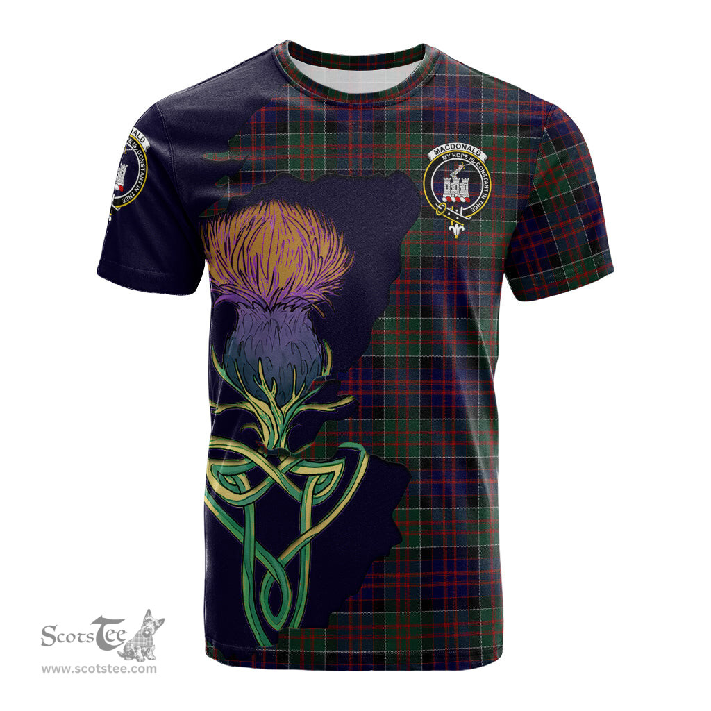 Scottish MacDonald of Clan Ranald Clan Tartan with Thistle and Scotland Map Tartan Plaid T Shirt Scottish Plaid Tartan Plaid - ScotsTee - scotstee.com