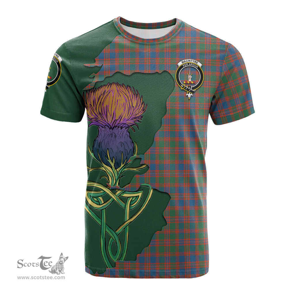 Scottish MacIntyre Ancient Clan Tartan with Thistle and Scotland Map Tartan Plaid T Shirt Scottish Plaid Tartan Plaid - ScotsTee - scotstee.com