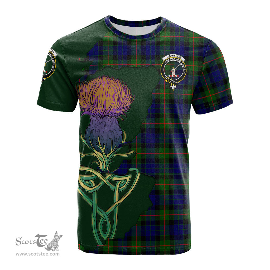 Scottish Jamieson Clan Tartan with Thistle and Scotland Map Tartan Plaid T Shirt Scottish Plaid Tartan Plaid - ScotsTee - scotstee.com