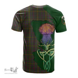 Scottish Hall Clan Tartan with Thistle and Scotland Map Tartan Plaid T Shirt Scottish Plaid Tartan Plaid - ScotsTee - scotstee.com