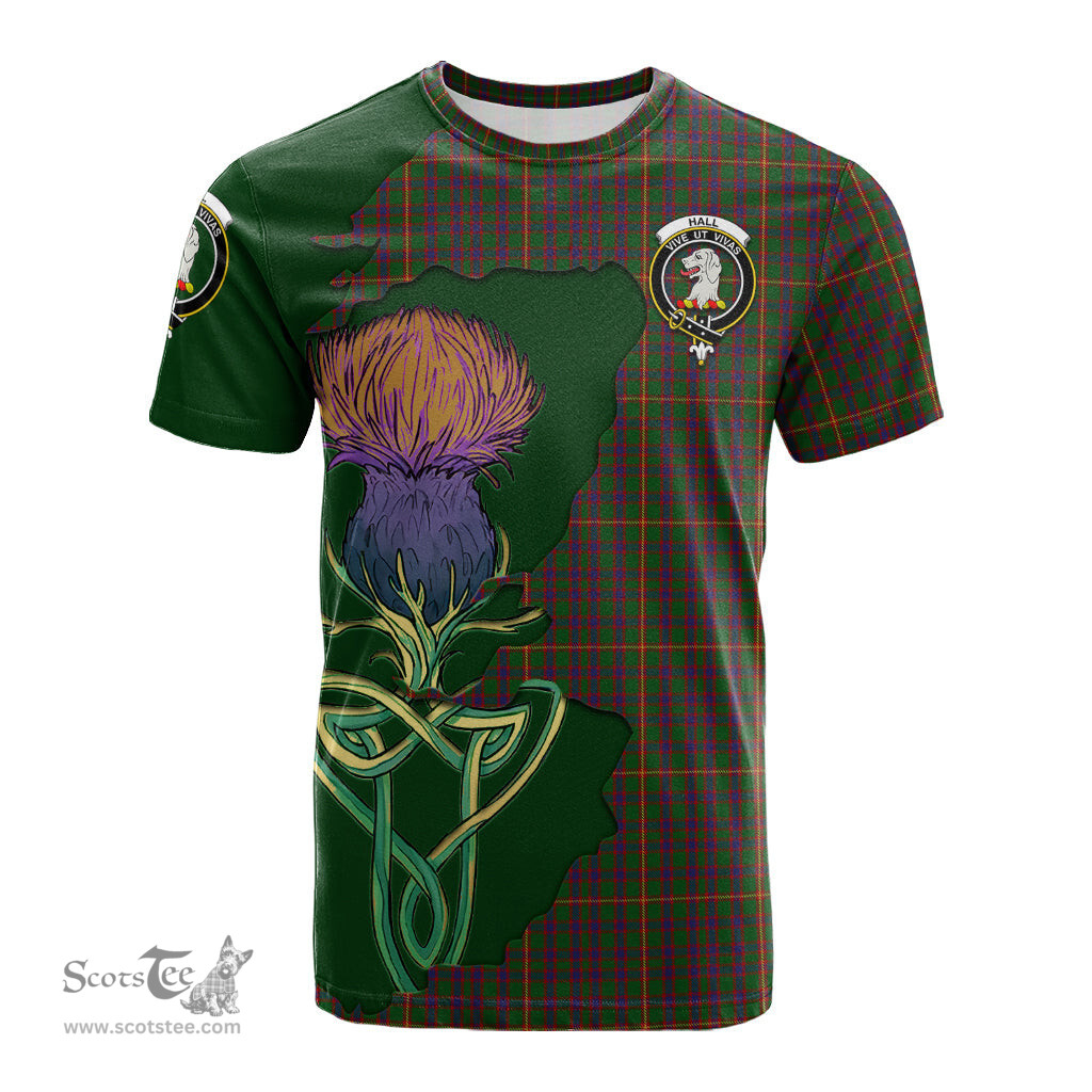 Scottish Hall Clan Tartan with Thistle and Scotland Map Tartan Plaid T Shirt Scottish Plaid Tartan Plaid - ScotsTee - scotstee.com