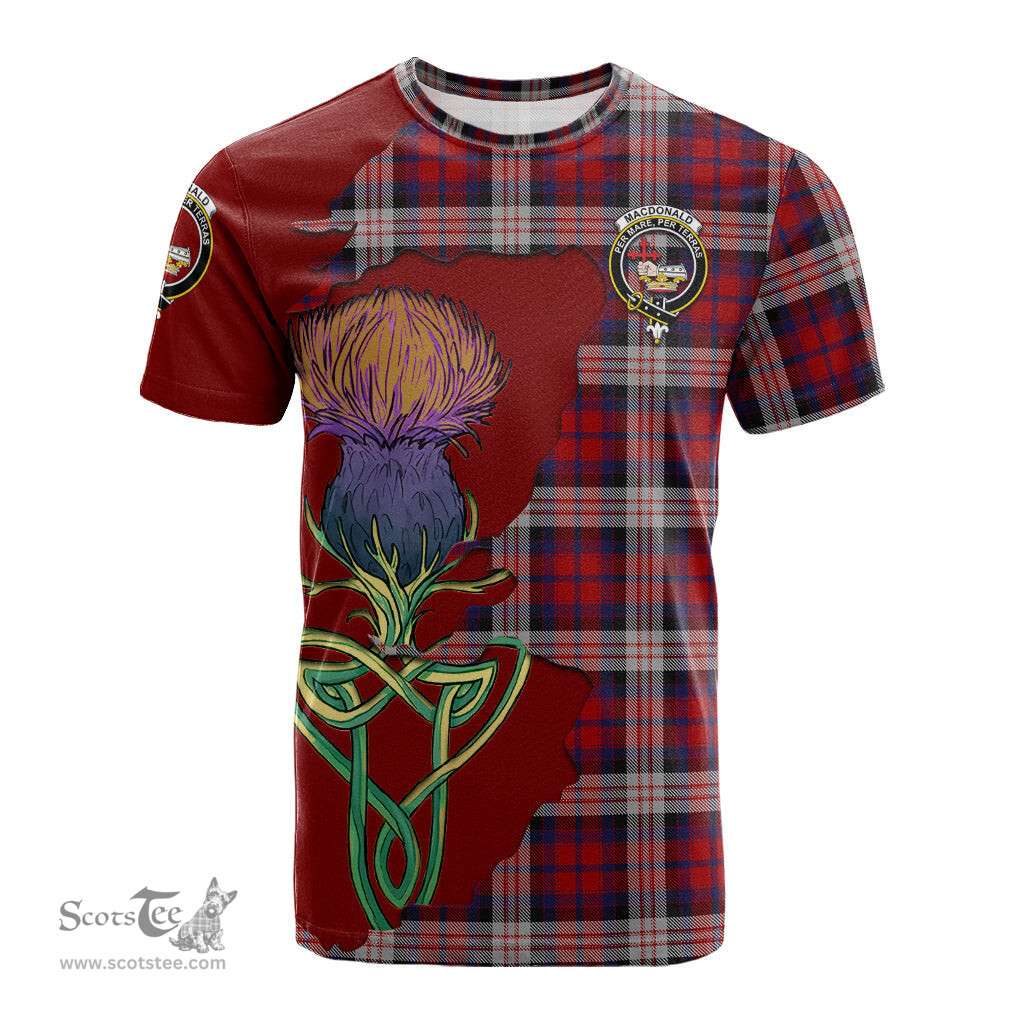 Scottish MacDonald Dress Irish Clan Tartan with Thistle and Scotland Map Tartan Plaid T Shirt Scottish Plaid Tartan Plaid - ScotsTee - scotstee.com