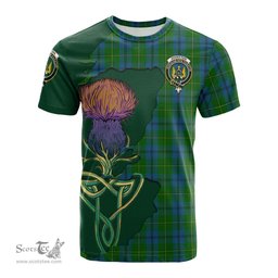 Scottish Johnston Clan Tartan with Thistle and Scotland Map Tartan Plaid T Shirt Scottish Plaid Tartan Plaid - ScotsTee - scotstee.com