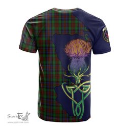 Scottish MacDuff Hunting Clan Tartan with Thistle and Scotland Map Tartan Plaid T Shirt Scottish Plaid Tartan Plaid - ScotsTee - scotstee.com