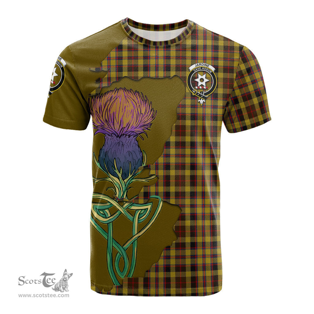 Scottish Jardine Clan Tartan with Thistle and Scotland Map Tartan Plaid T Shirt Scottish Plaid Tartan Plaid - ScotsTee - scotstee.com